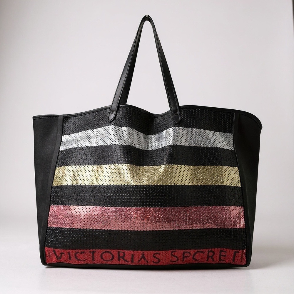 🖤 Victoria’s Secret Sequin Stripe Tote Bag